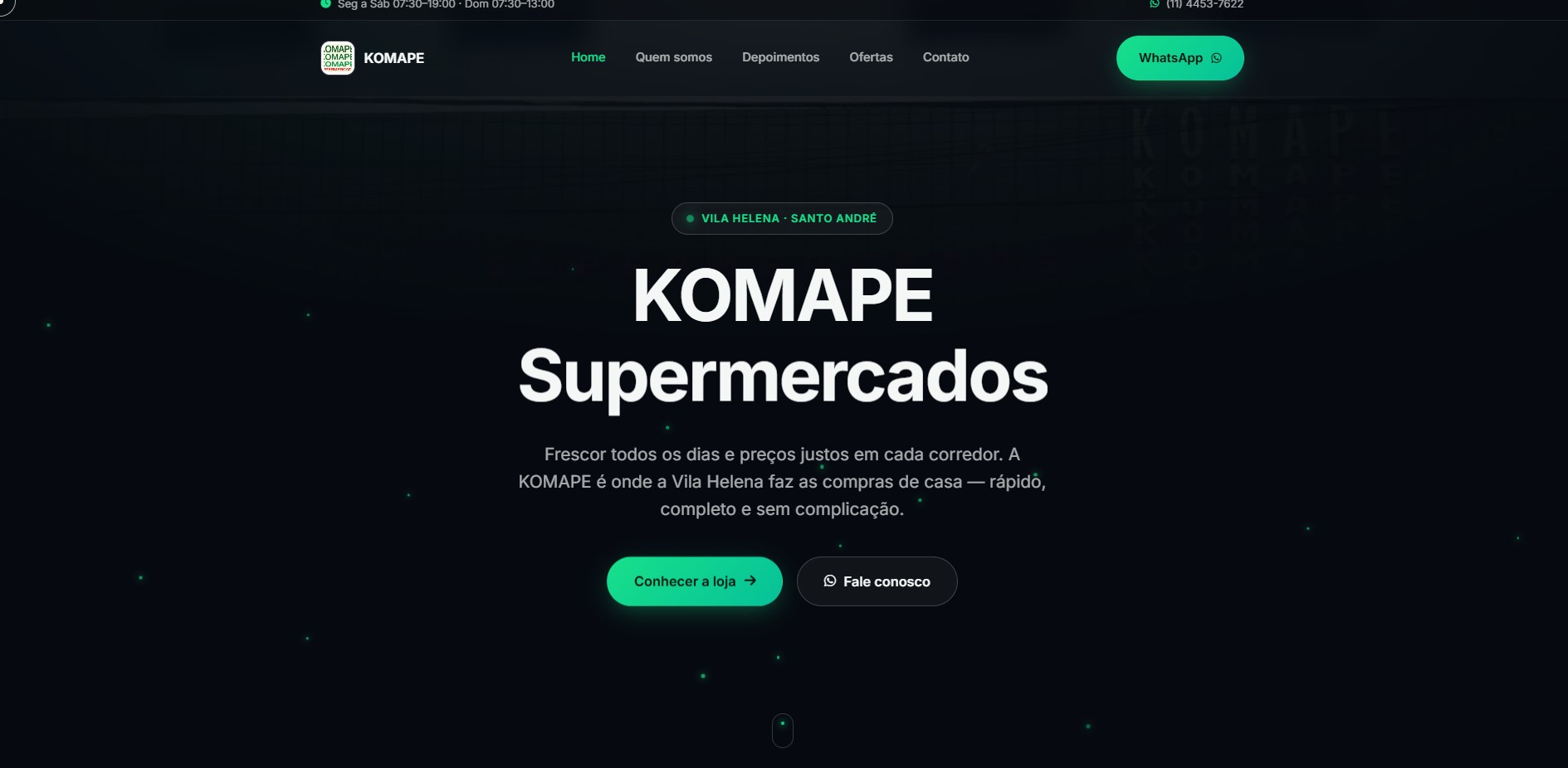 Homepage KOMAPE Supermercados