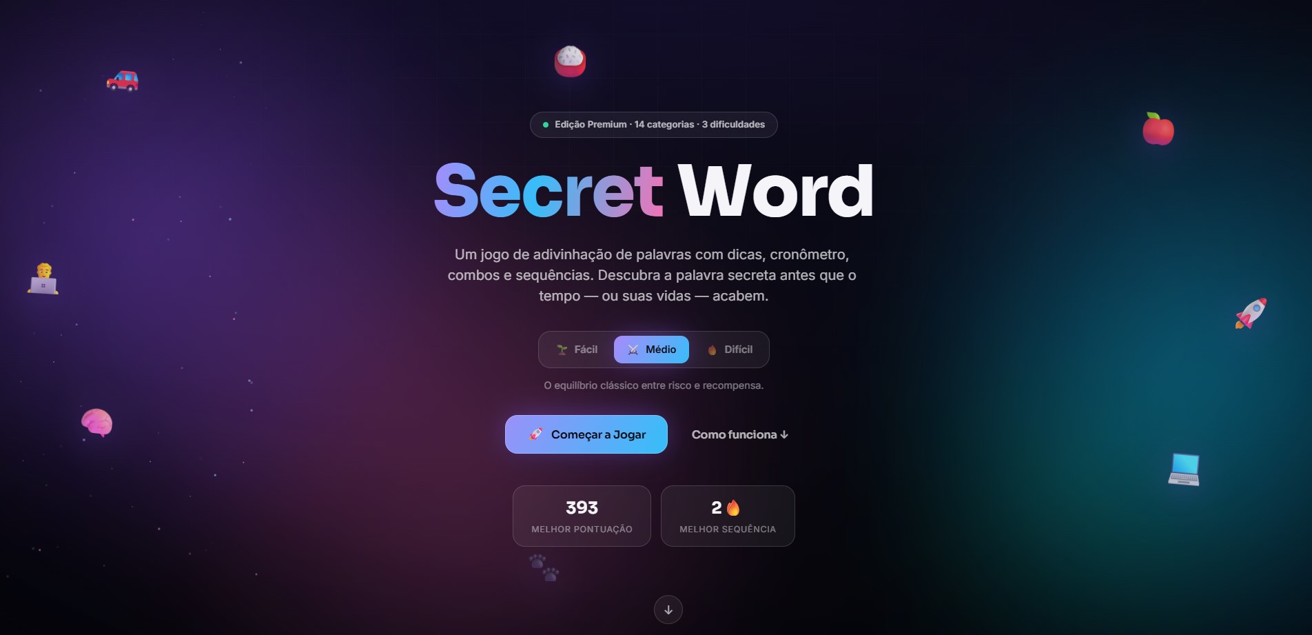 Homepage Secret Word